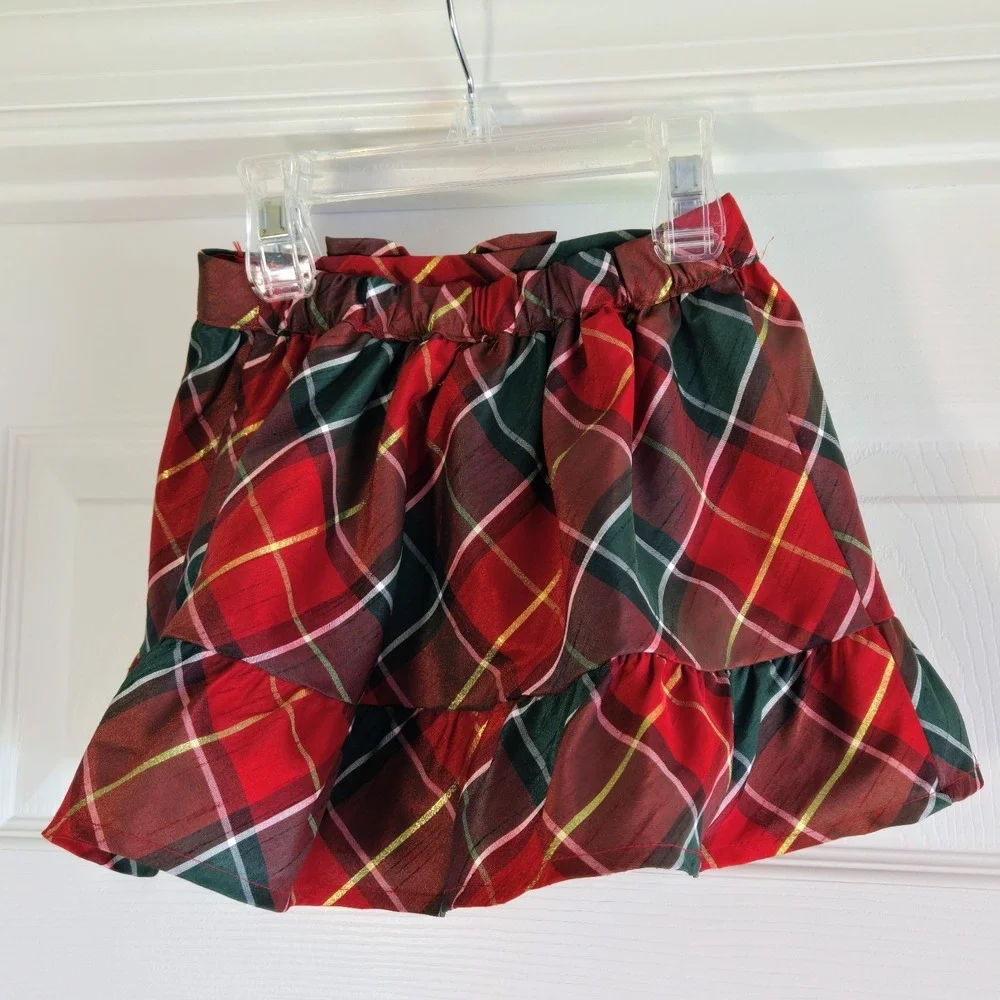 Gymboree Plaid Ruffle Skirt Holiday Traditions Girl's Size 3 Adjustable Waist